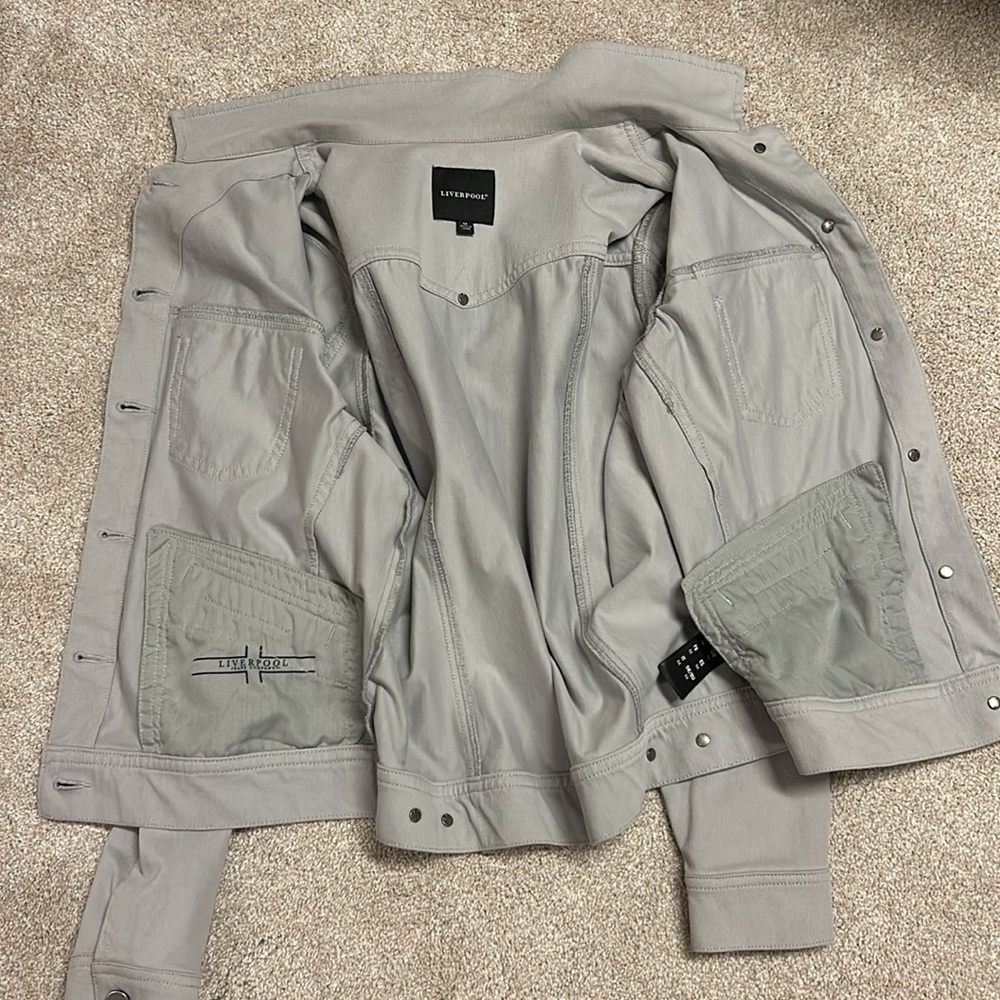 LIVERPOOL Lightweight Jean Jacket, Fossil Grey, Medium, WORN ONCE - Picture 8 of 10